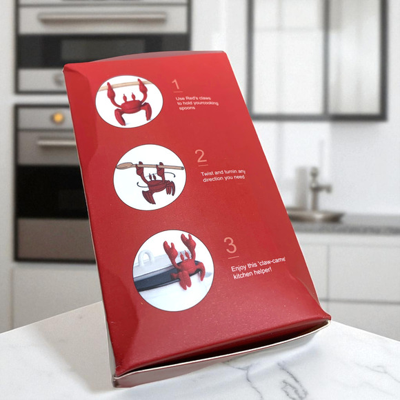 NEW Red Crab Novelty Silicone Spoon Utensil Holder Steam Releaser Sebastian NIB - Picture 6 of 7